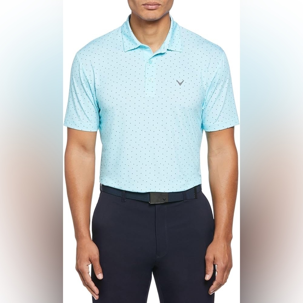 Callaway Men's Performance Golf Polo Shirt moisture-wicking geometric pattern